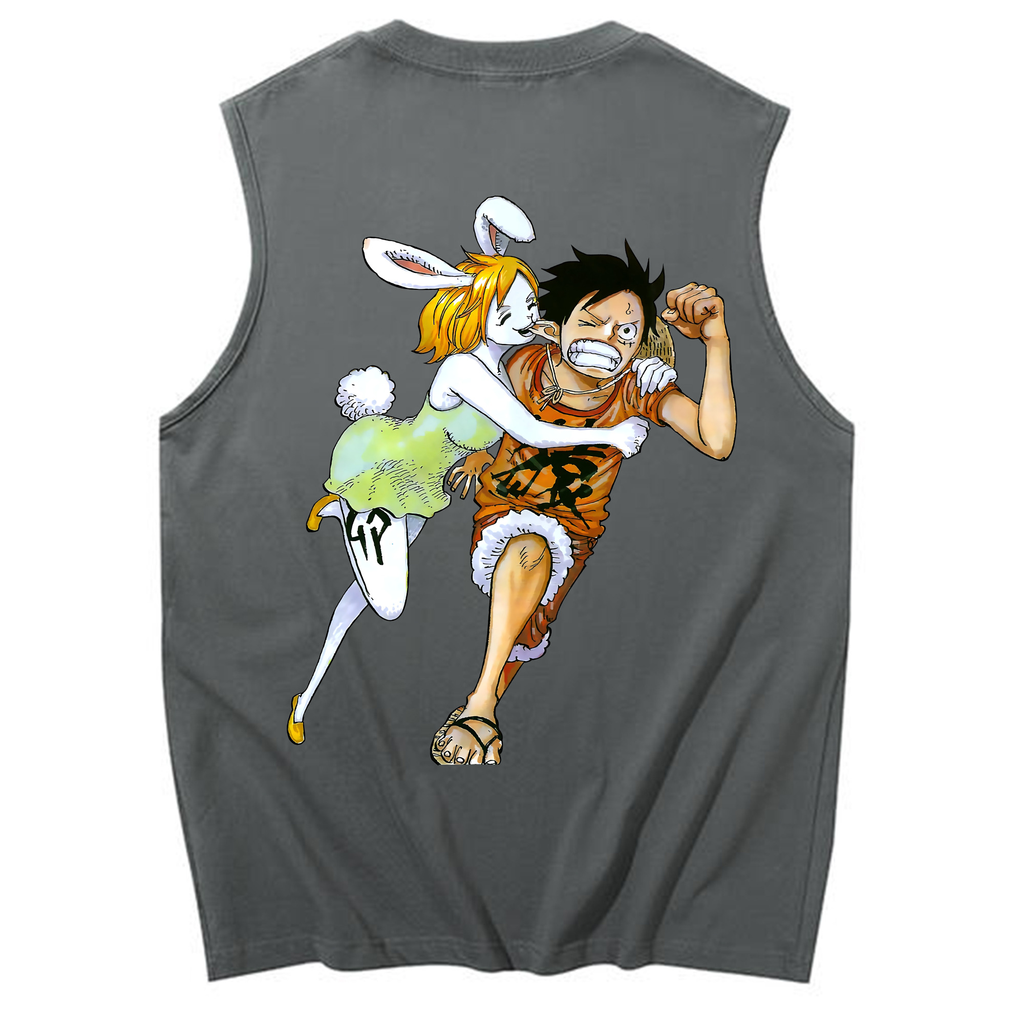 ワンピース モンキー・D・ルフィ ONE PIECE Monkey D. Luffy コットン100％タンクトップ（背面プリント）